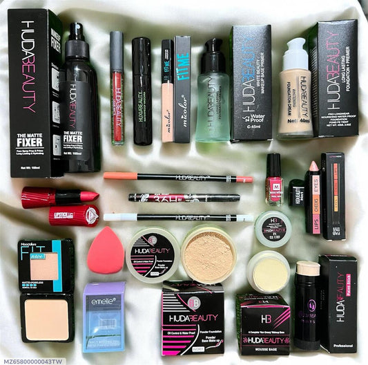 Huda Beauty 17 in 1 Makeup Deal - Complete Beauty Kit with 17 Pcs Essentials